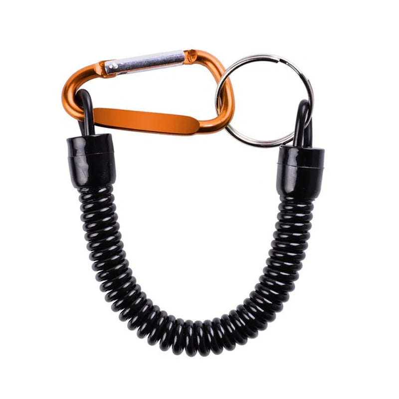 Retractable Fishing Hand Rope – Anti-Lost Telescopic Spring Lanyard with Carabiner for Fishing Tools & Tackle Security