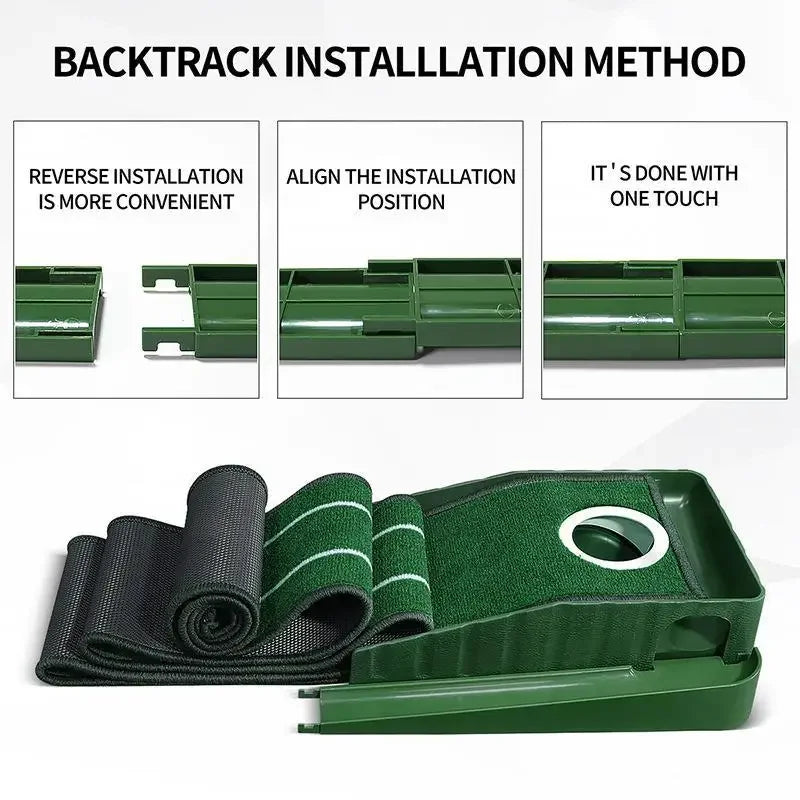 Mini Golf Green Putter Mat – Portable Indoor & Outdoor Golf Practice Mat (Model PM015)