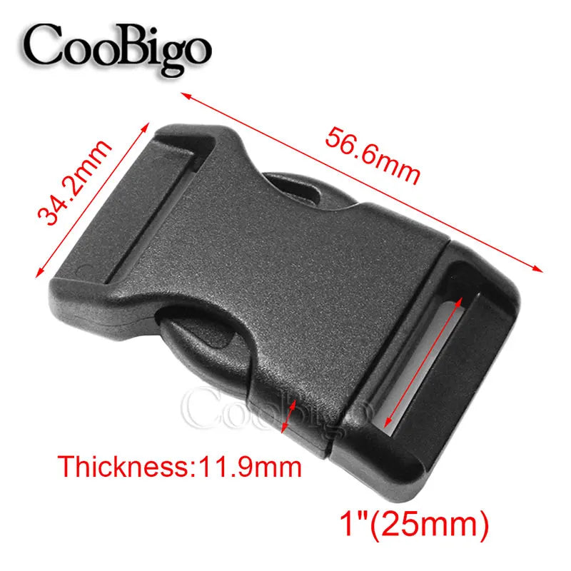Durable Plastic Curved Buckles for Paracord, Backpack Straps & Outdoor Gear (10mm–25mm)