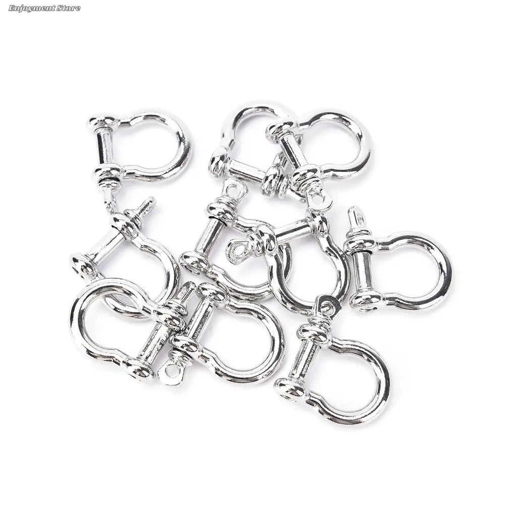 5/10 PCS Stainless Steel O-Shaped Shackle Buckles – Heavy-Duty Screw Pin Anchors for Paracord, Camping & Survival Gear