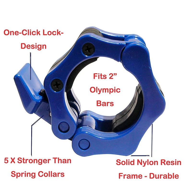 Barbell Collar Lock Clamp – Quick Snap O-Rod Chuck for Weight Lifting & Gym Fitness Equipment