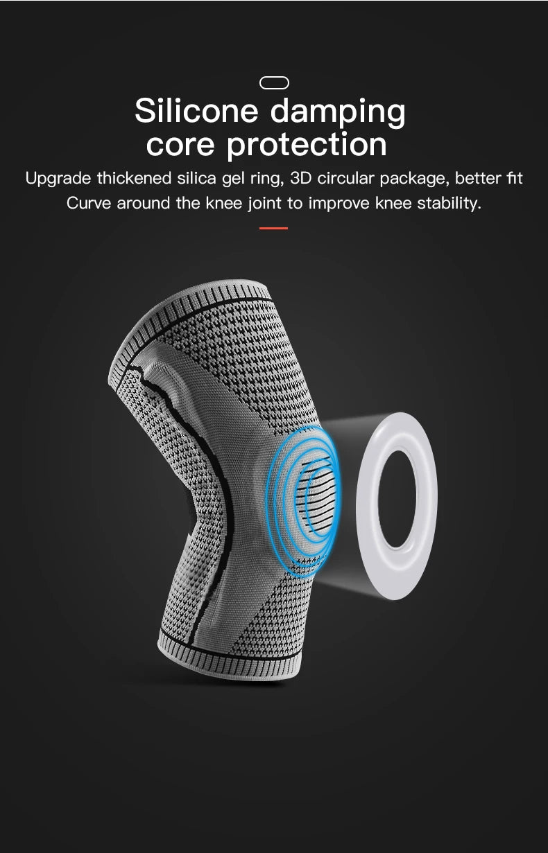 Compression Knee Sleeve with Silicone Support – Pain Relief & Sports Protection