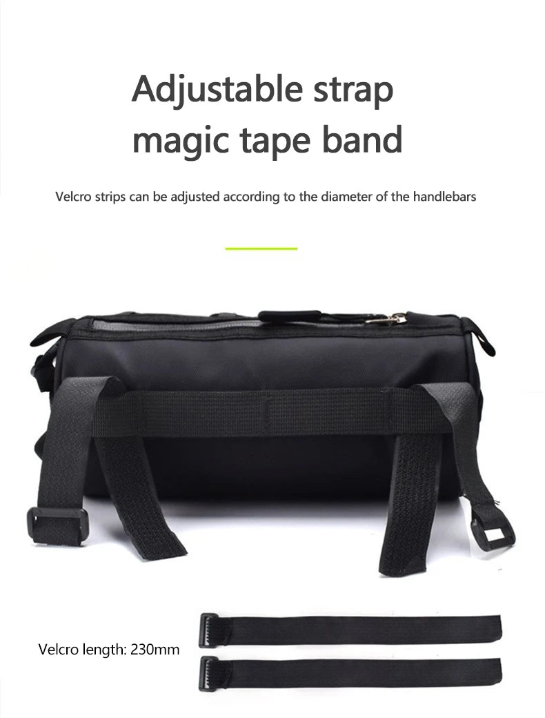 2.5L Bike Front Tube Bag – Large Capacity Handlebar Storage with Shoulder Strap for Road & Mountain Bikes