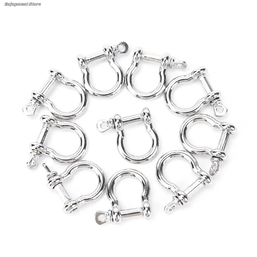 5/10 PCS Stainless Steel O-Shaped Shackle Buckles – Heavy-Duty Screw Pin Anchors for Paracord, Camping & Survival Gear