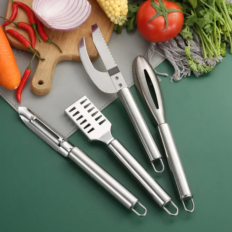 Fish Scale Grille Scraper – Fish Cleaning Tool with Protective Cover for Kitchen & Carp Fishing