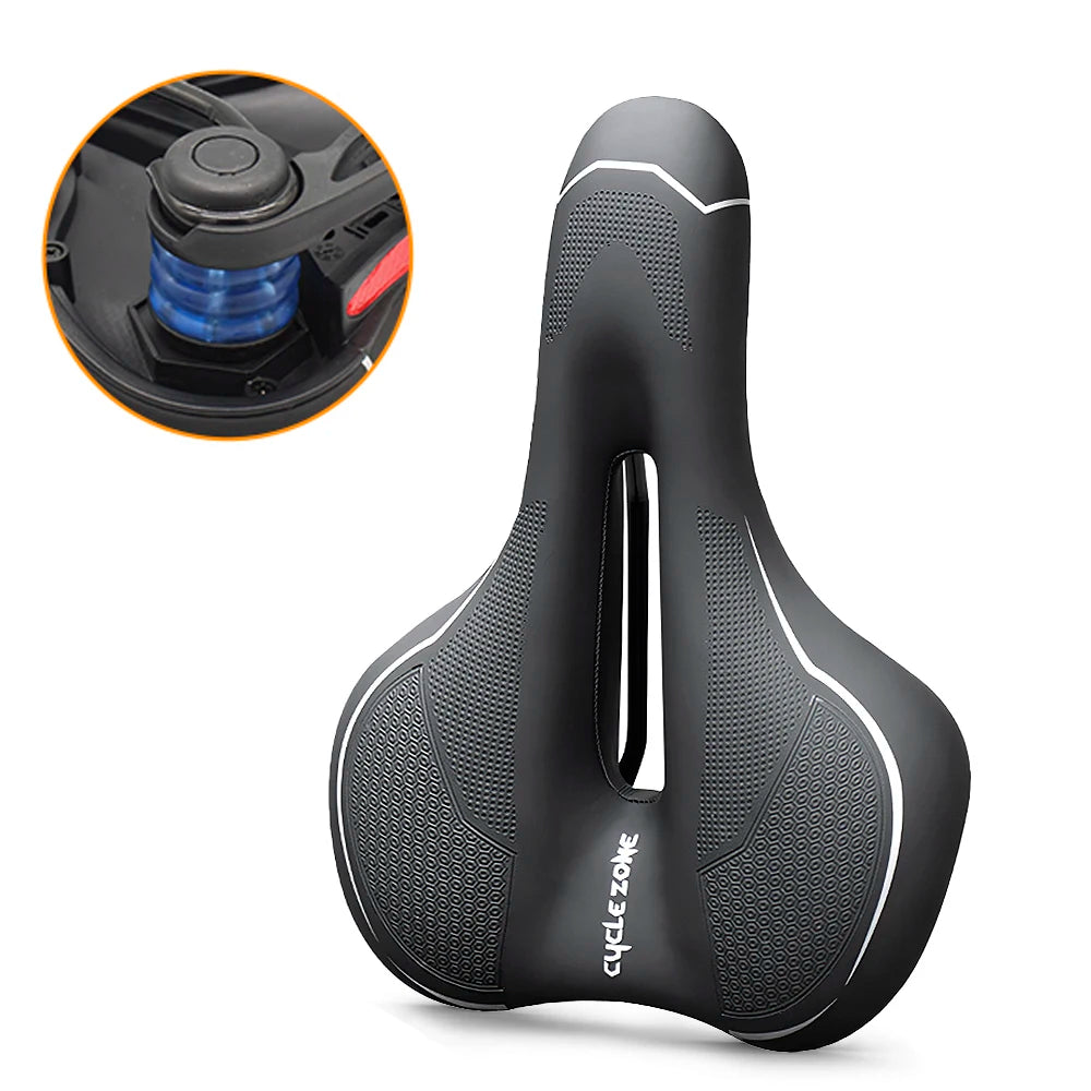 Breathable Hollow Bicycle Saddle – Shockproof PU Leather Cycling Seat