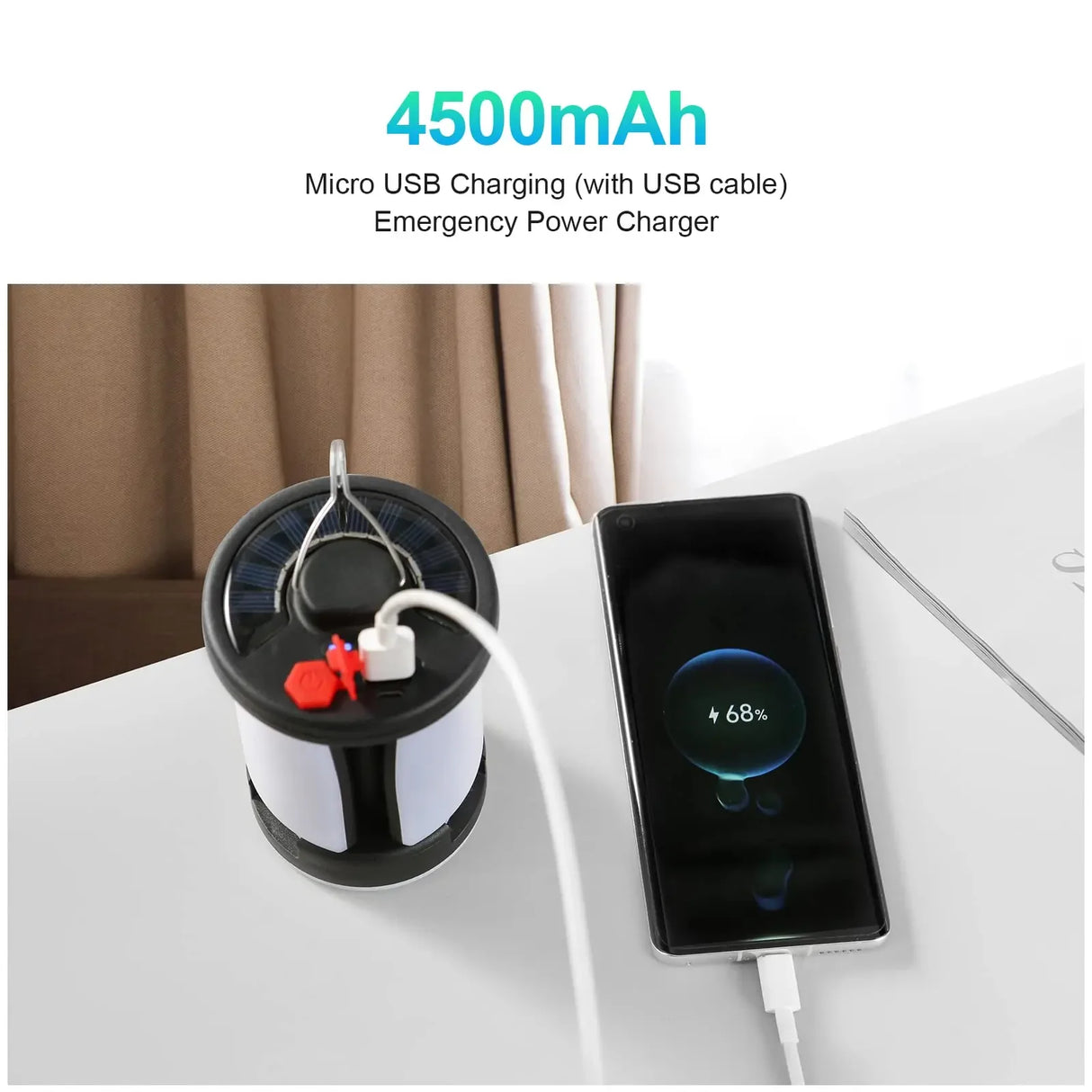 Rechargeable LED Camping Lantern with Folding Floodlight – 3 Light Modes | Portable Tent Light for Camping, Hiking & Fishing