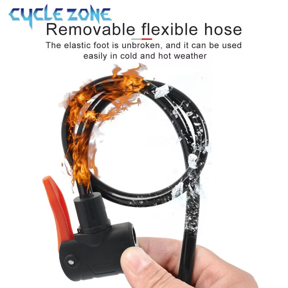 Mini Bike Pump with Pressure Gauge – Portable Foot Pump for Tyres