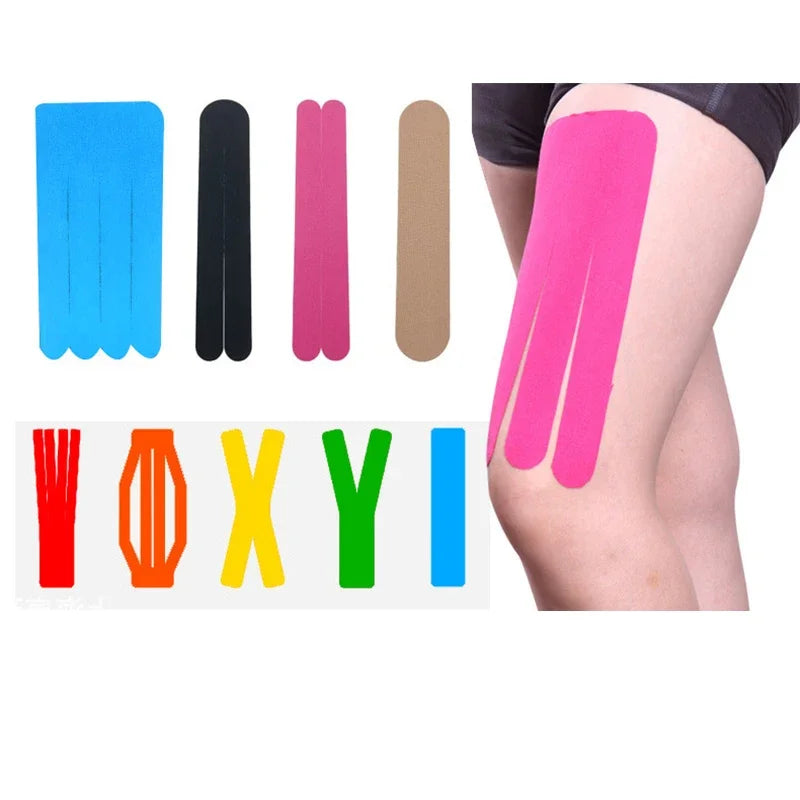 5 Rolls Kinesiology Sports Tape – Athletic Muscle Support & Pain Relief Strapping for Gym, Tennis, Running, Fitness, Knee & Joint Care