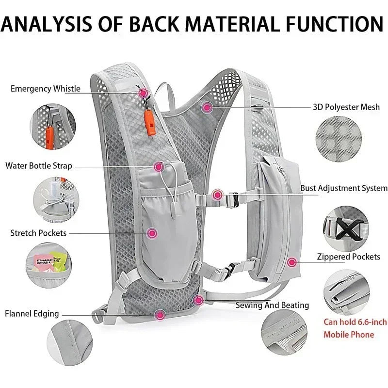 5L Running Hydration Vest Backpack – Lightweight Trail Running Pack with 1.5L Water Bladder for Hiking, Cycling & Marathons