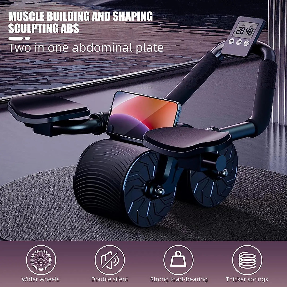 Automatic Rebound Ab Roller with Elbow Support – Strengthen Core, Abs & Upper Body
