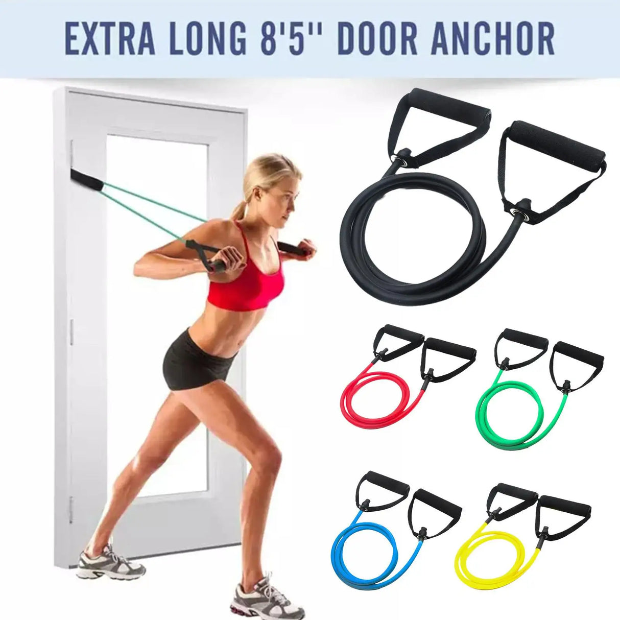 5-Level Resistance Bands with Handles – Full-Body Fitness Tube Set for Strength Training & Home Workouts