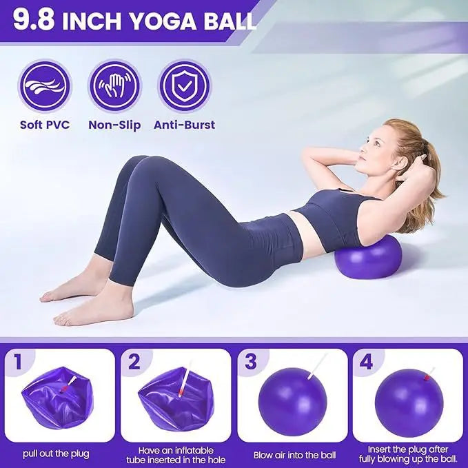 13 PCS Pilates Ball & Resistance Band Set – Complete Home Pilates Equipment Kit