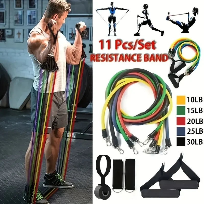 Multi-Functional Fitness Tension Rope – 5-Tube Elastic Resistance Trainer for Home Workouts & Yoga
