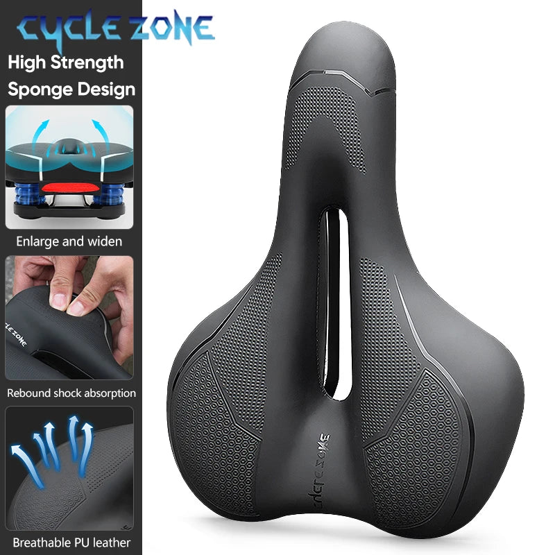 Breathable Hollow Bicycle Saddle – Shockproof PU Leather Cycling Seat