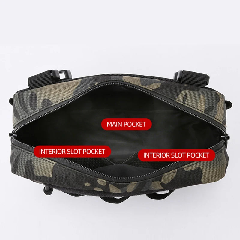 Men’s Camo Fishing Vest Bag – Multi-Pocket Utility Chest Pack for Outdoor Fishing, Hiking & Hunting