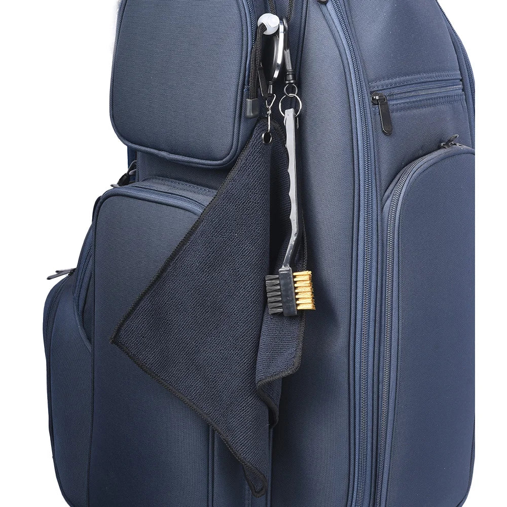 25×25cm Golf Towel with Rope Hook – Double-Sided Microfiber Club Towel + Golf Cleaning Brush | Easy-Pull Design