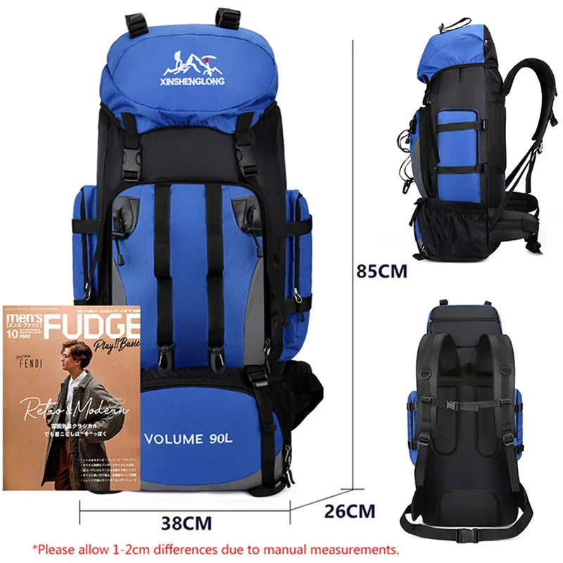 90L Waterproof Hiking & Camping Backpack – Large Capacity Outdoor Rucksack