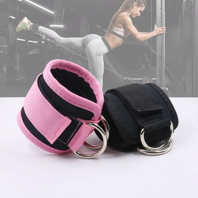 Gym Ankle Straps for Cable Machines – Double D-Ring Adjustable Neoprene Padded Cuffs for Leg, Glute & Abductor Workouts