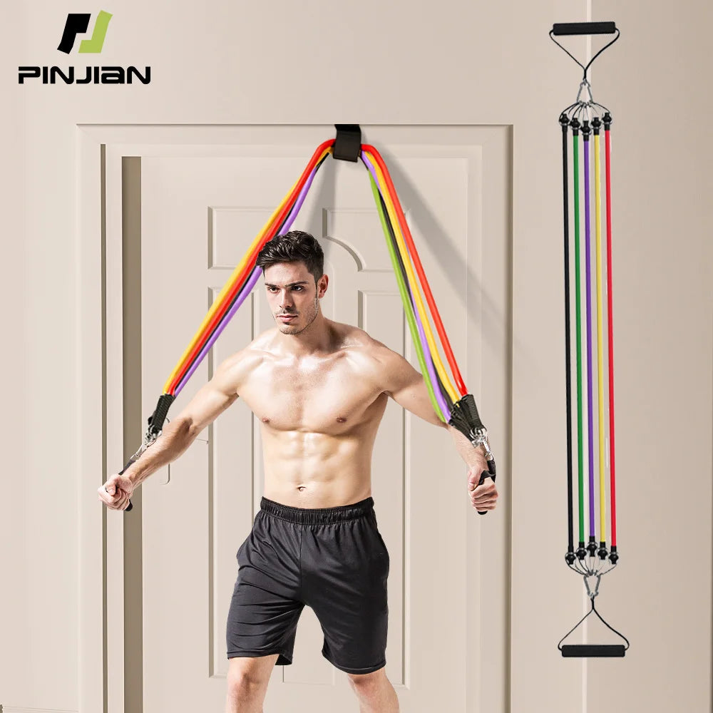 10–14 PCS Resistance Bands Set – Multi-Function Pull Rope Kit for Strength & Muscle Training