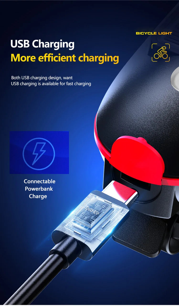 Solar Bike Light with Horn – LED Headlamp & Bell for Bikes