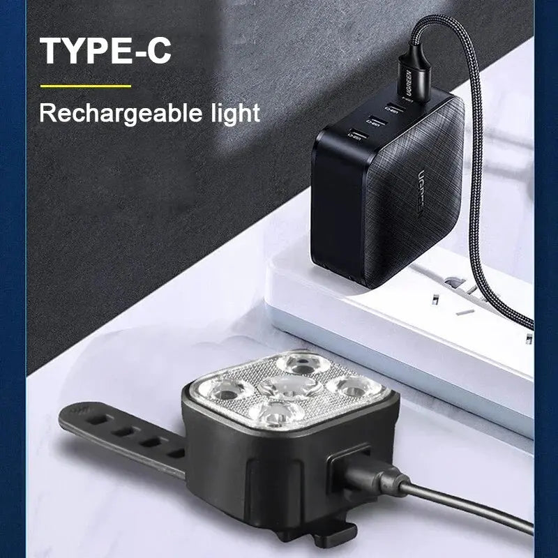 Rechargeable Bike Light Set – Front Headlamp & Rear LED Taillight for Safety