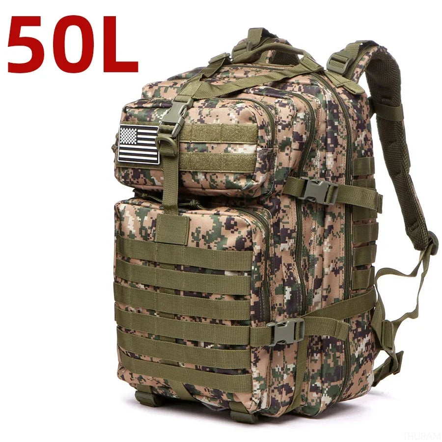25L/50L Waterproof Tactical Outdoor Backpack – Rugged 1000D Nylon for Trekking, Fishing & Hunting