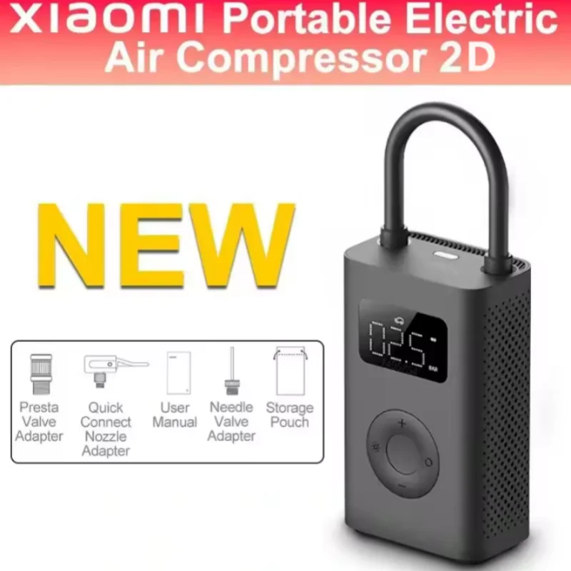 Portable Car & Bicycle Tire Inflator | 150 PSI, 2000mAh Rechargeable Battery, Digital Tire Pressure Detection