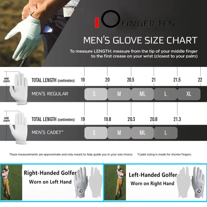 2 Pcs Soft PU Leather Men’s Golf Gloves – Cabretta-Feel, All-Weather Grip with Ball Marker |