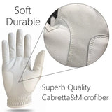2 Pcs Soft PU Leather Men’s Golf Gloves – Cabretta-Feel, All-Weather Grip with Ball Marker |