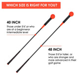 Golf Swing Training Aid – 40/48 Inch Practice Rod & Warm-Up Stick for Swing Tempo, Strength & Flexibility Training
