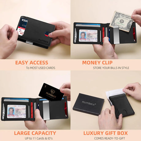 RUNBOX Slim Wallets for Men