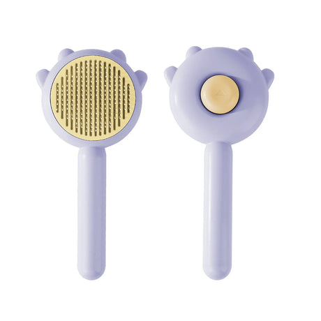 Pet Cat Dog Comb Stainless Steel Grooming Needle Self Cleaning Brush