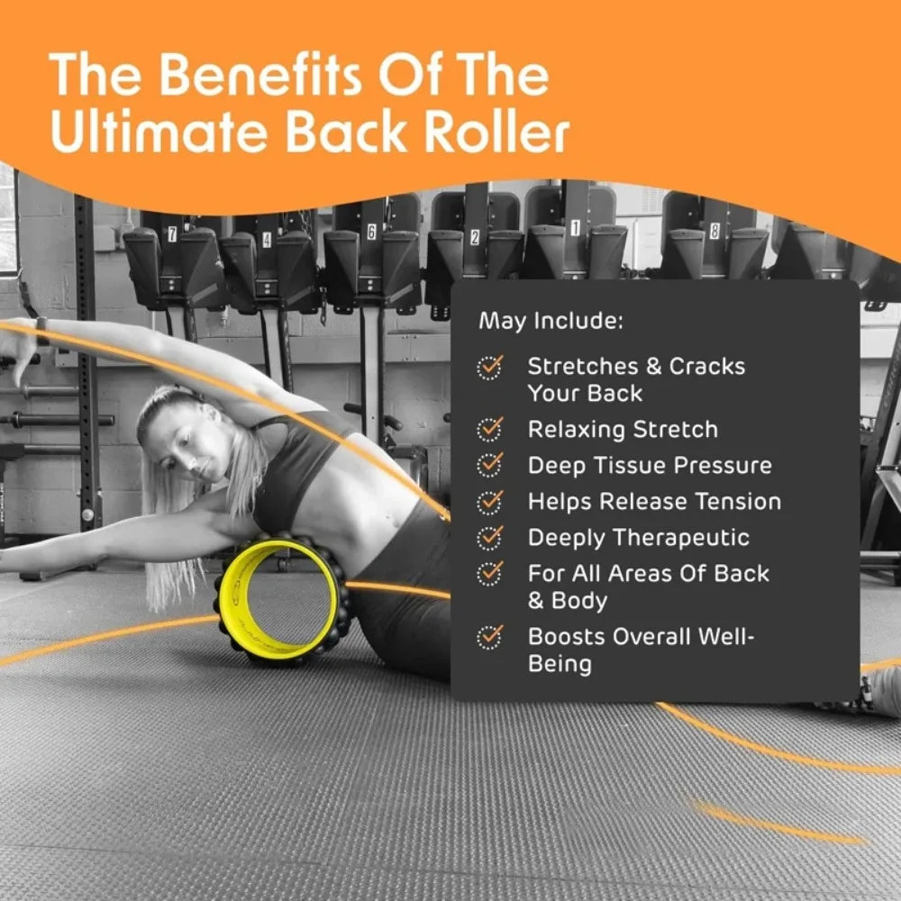 Premium Foam Yoga Massage Roller Wheel – Back Stretcher & Massager for Pain Relief, Flexibility & Recovery