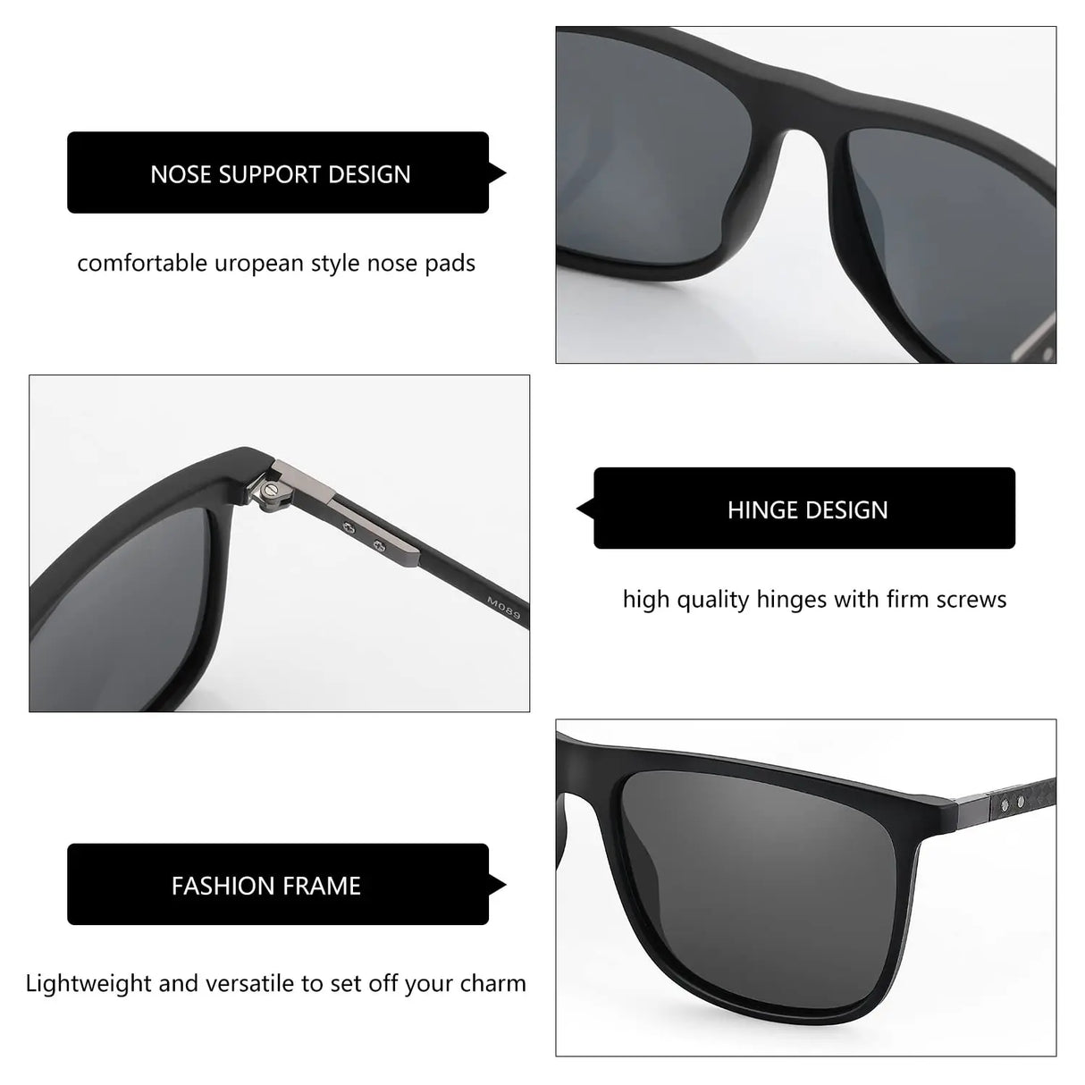 Ultralight Square Polarized Sunglasses for Men