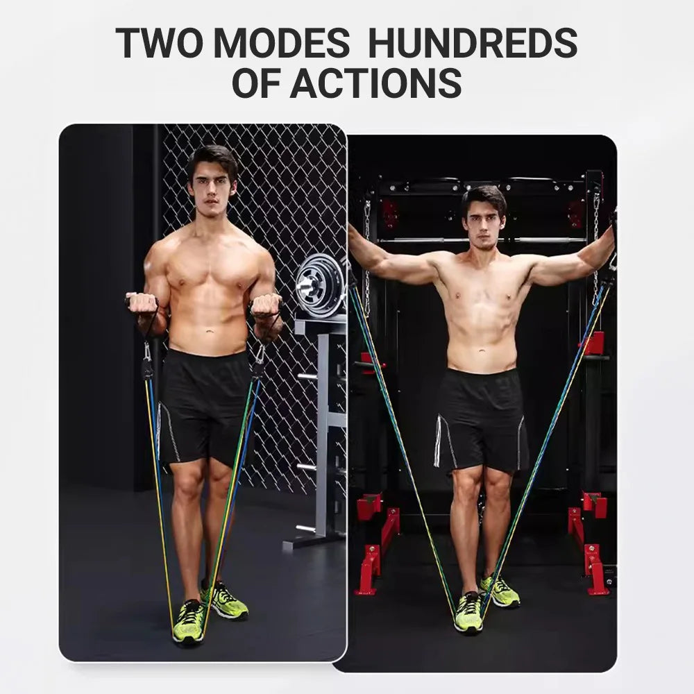 10–14 PCS Resistance Bands Set – Multi-Function Pull Rope Kit for Strength & Muscle Training