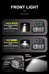 Rechargeable Bike Light Set – Front Headlamp & Rear LED Taillight for Safety