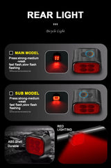 Rechargeable Bike Light Set – Front Headlamp & Rear LED Taillight for Safety