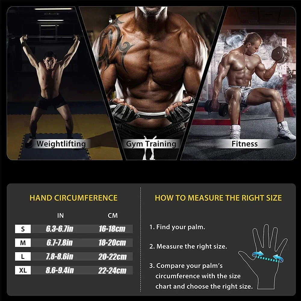 Weightlifting Gloves with Wrist Support – Gym Workout Gloves for Heavy Exercise, Bodybuilding, CrossFit & Fitness Training