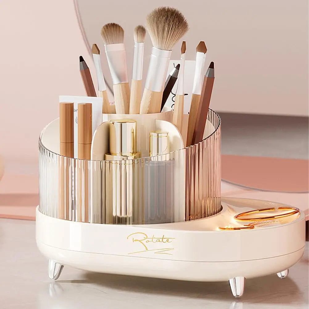 360°Rotating Makeup Brushes Organizer