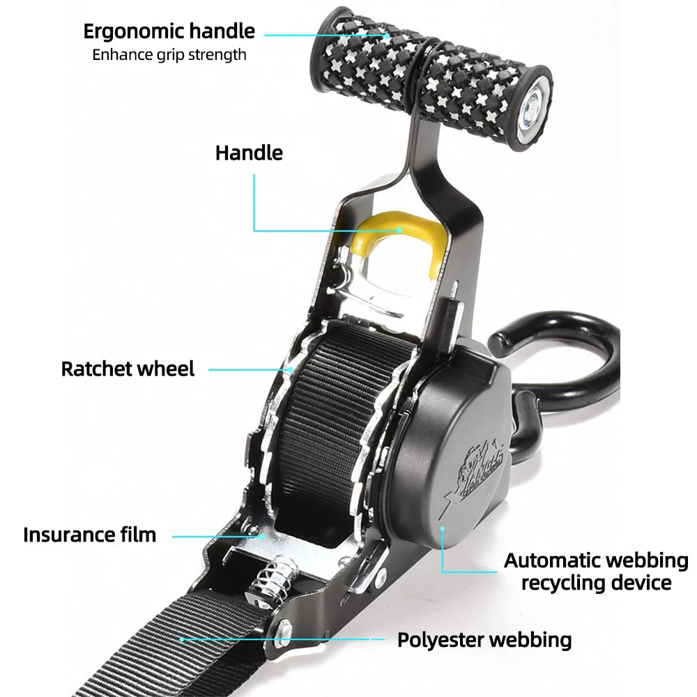 Retractable Auto Straps For Cargo Tape For Heavy Loads