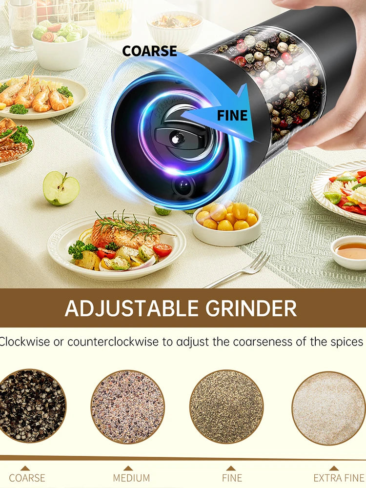 Electric Automatic Salt and Pepper Grinder Set