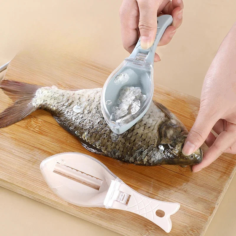 Fish Scale Grille Scraper – Fish Cleaning Tool with Protective Cover for Kitchen & Carp Fishing
