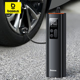 Baseus Mini Car Air Compressor – 12V Portable Tire Inflator | 150 PSI Smart Digital Pump for Car, Bicycle, Boat & Sports