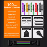 10–14 PCS Resistance Bands Set – Multi-Function Pull Rope Kit for Strength & Muscle Training
