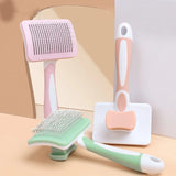 Pet Cat Dog Comb Stainless Steel Grooming Needle Self Cleaning Brush