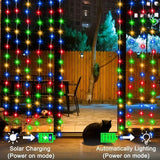 Solar-Powered LED Curtain for Christmas