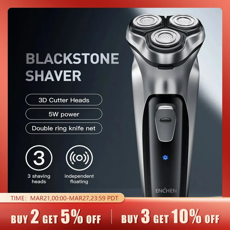 Electrical Rotary Shaver for Men 3D Floating Blade