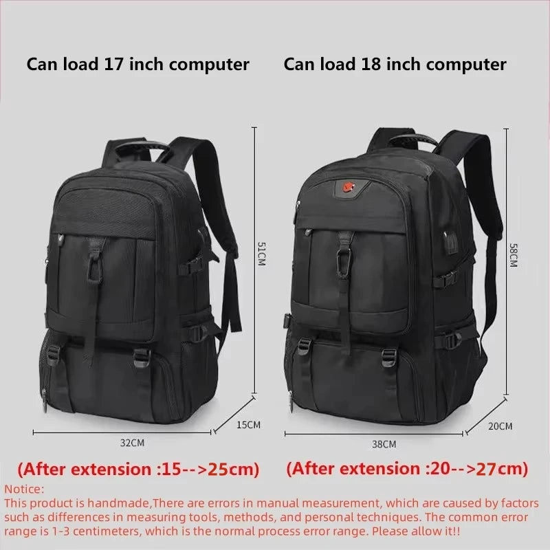 50L / 80L Large Travel Backpack for Men – Waterproof Outdoor Business Bag with Separate Shoe Compartment & Multi-Zone Storage