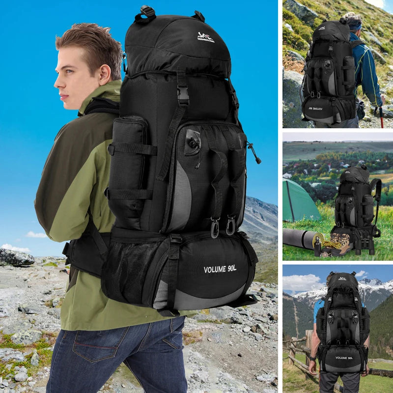 90L Waterproof Hiking & Camping Backpack – Large Capacity Outdoor Rucksack